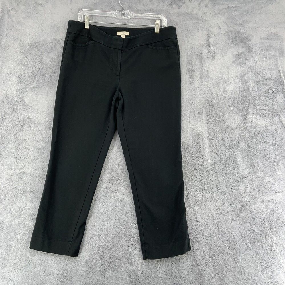 LOFT Marisa Pants Black Crop Soft Lightweight Stretchy Dressy Womens 10